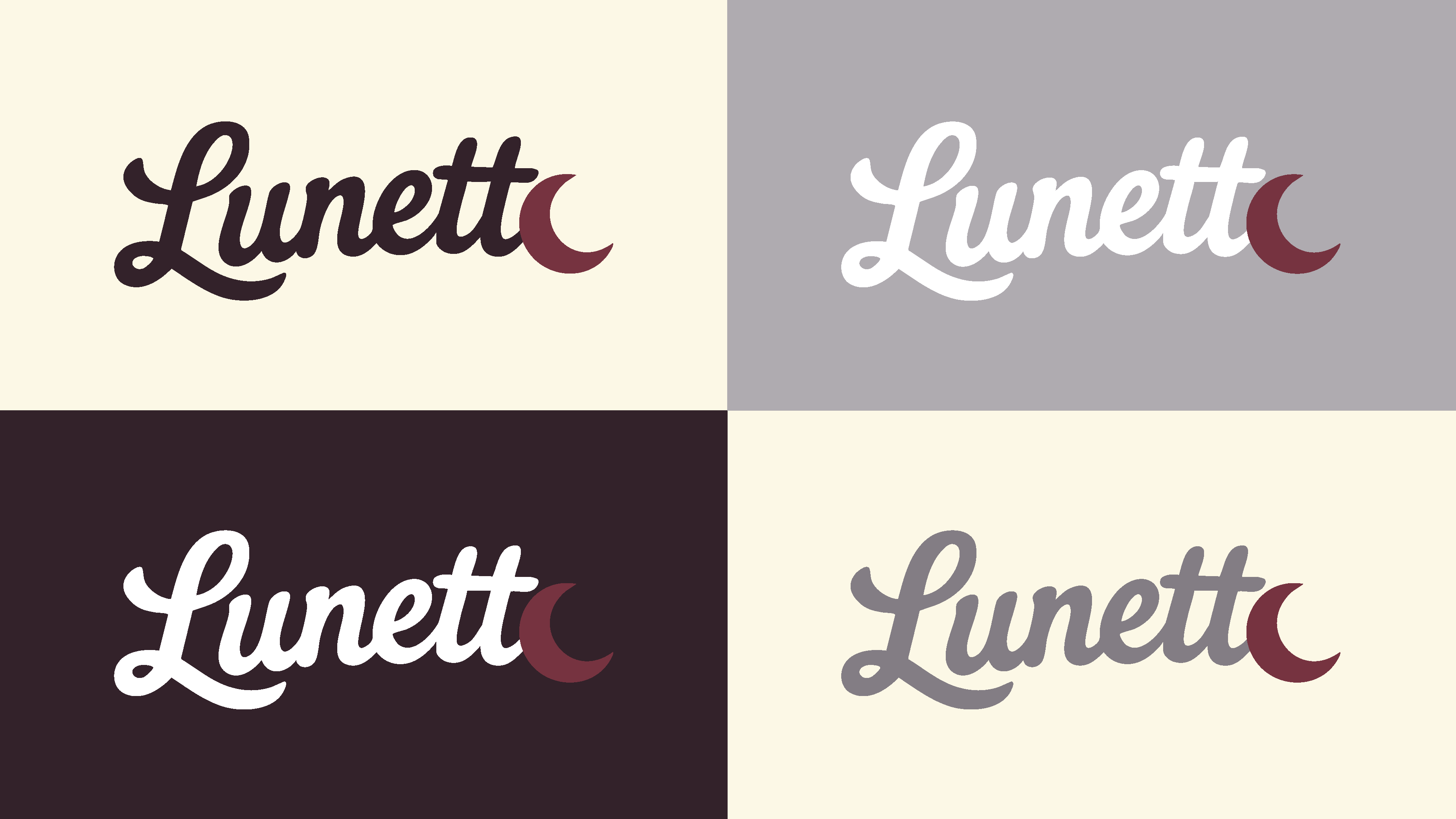 Multiple variations of the Lunette Bakery logo